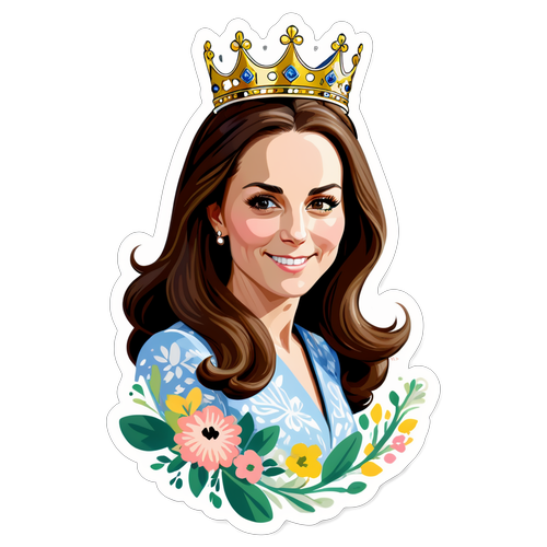 Keanggunan Kate Middleton: Stiker Potret Bergaya