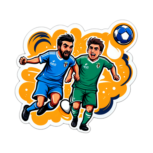 Dibujo de dos equipos jugando en el partido 'Deportivo Merlo - Liniers'