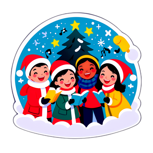 Masayang Pagsasama ng mga Kaibigan sa Pag-awit ng Mga Awit ng Pasko