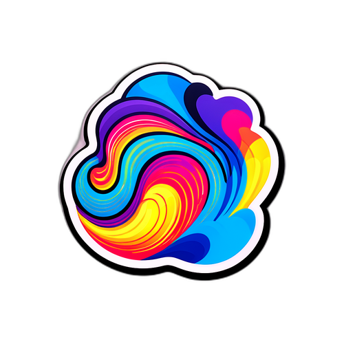 Sticker met Kleurrijke Abstracte Vormen