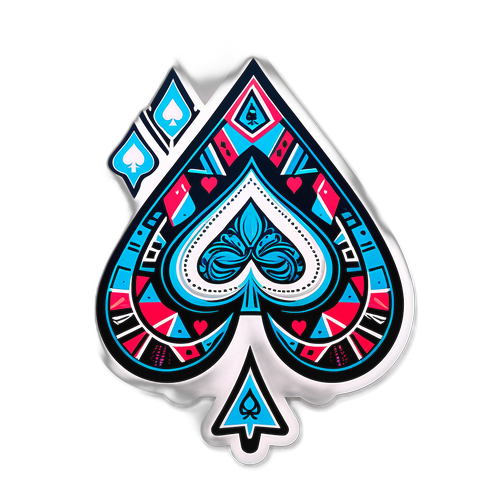 Autocollant inspiré par Pluribus : motifs de cartes de poker futuristes