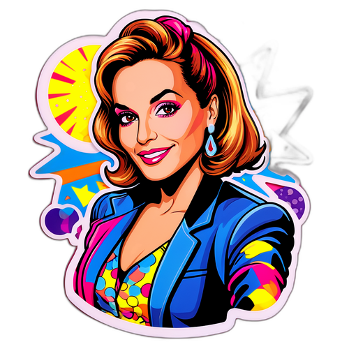 Adesivo di Barbara D'Urso in stile pop art