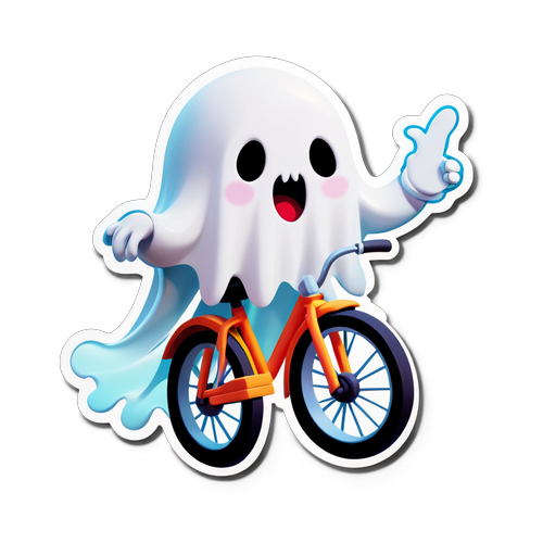 Cute Ghost on a Bicycle: The 3D Adventure You Never Knew You Needed!