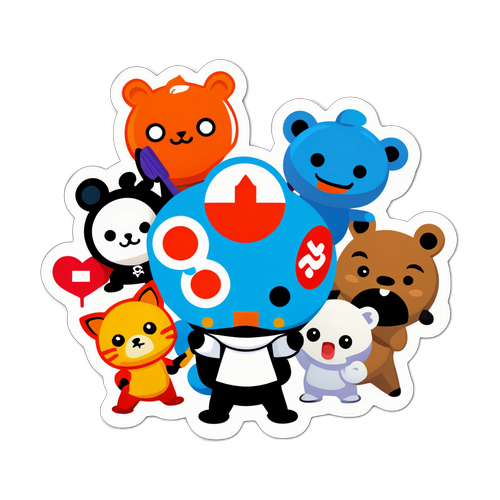 Autocollant représentant la diversité des utilisateurs de Reddit