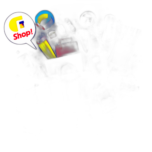 रंगीन स्टिकर 'शॉप स्मार्ट!'