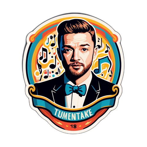 Retro musikksticker inspirert av Justin Timberlakes musikk