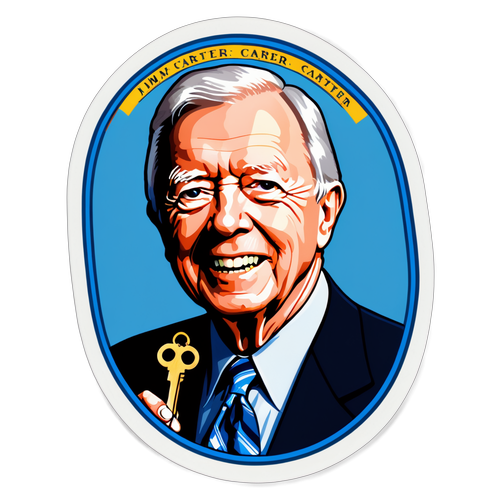 Een sticker ter ere van Jimmy Carter