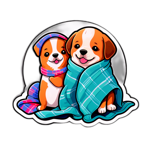 Лепка з веселої ілюстрацією домашнього улюбленця під пледом з написом 'найкращі друзі'