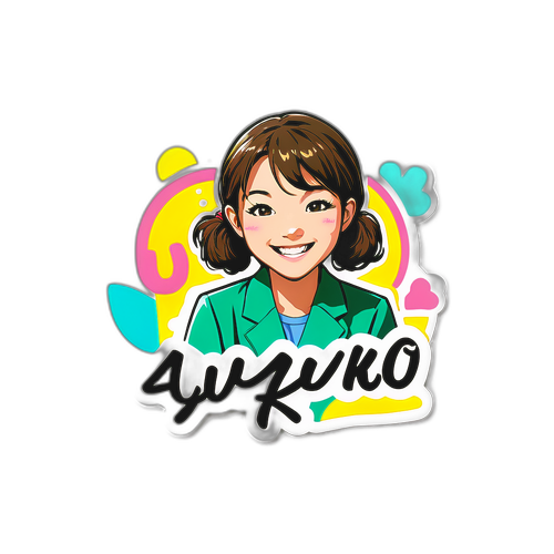 優子の素敵な笑顔のステッカー