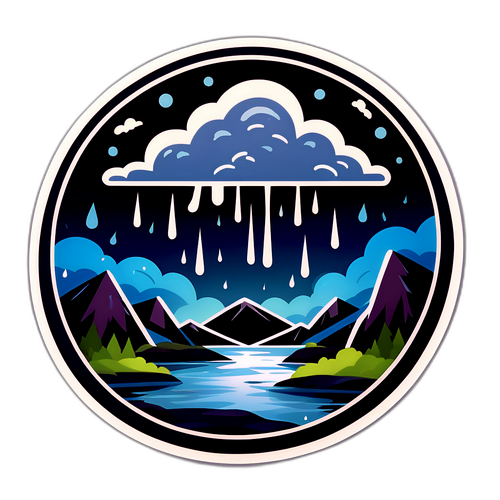 Paysage orageux avec éclairs