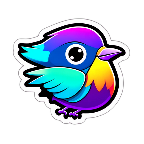 Стикер с логотипом Twitter в виде стилизованной птицы