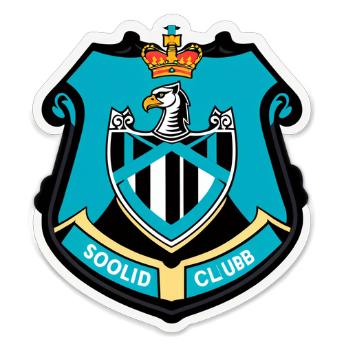 Klistermärke med Newcastle-färger och klubbens emblem