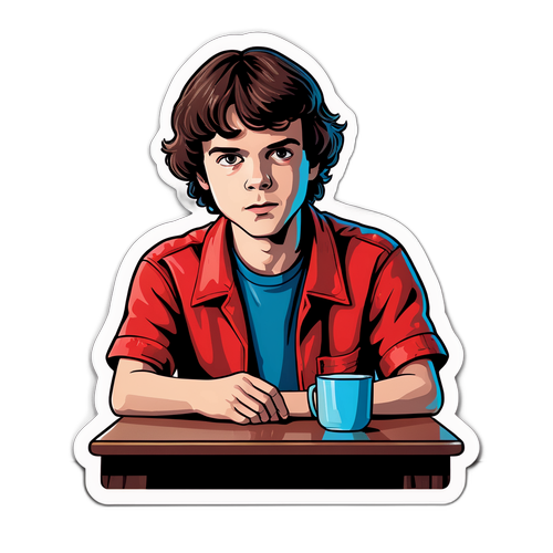 Henry från Stranger Things vid ett bord med en lugn och mystisk atmosfär