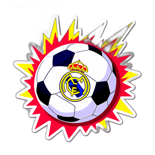 Bulă de fotbal cu steagul Real Madrid