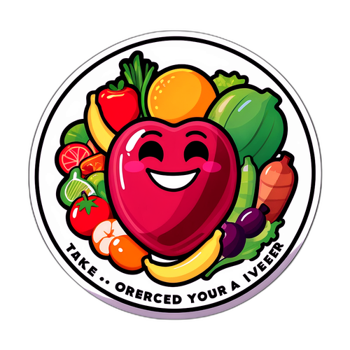 Adesivo Divertido do Fígado Sorridente