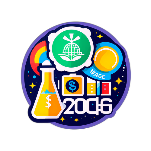 Sticker cu simboluri legate de salariul minim în 2026