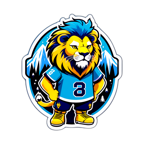 Illustration de lion avec maillot des Hornets