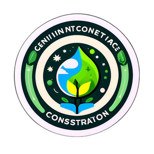 環境保護の重要性を伝えるインフォグラフィック風ステッカー