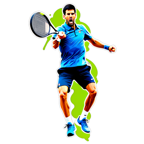 Energetisk klistremerke med Novak Djokovic