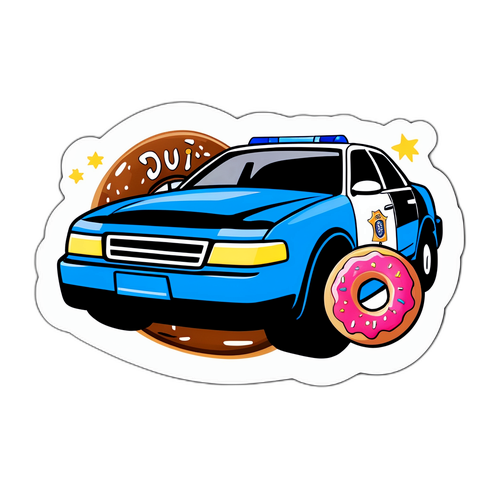 Humoristang Sticker ng Sasakyan na may Doughnut na Gulong