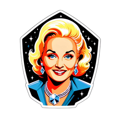 Nálepka Sally Kirkland v retro Hollywood stylu