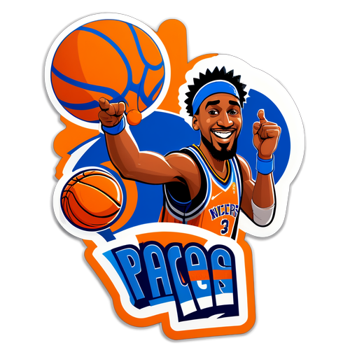 Masayang Sticker ng Basketball para sa Pacers at Knicks