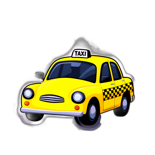 黄色卡通出租车贴纸