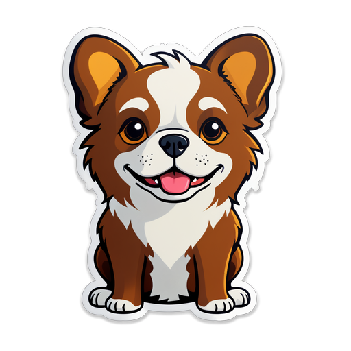 Adorable Cartoon Dog Sticker