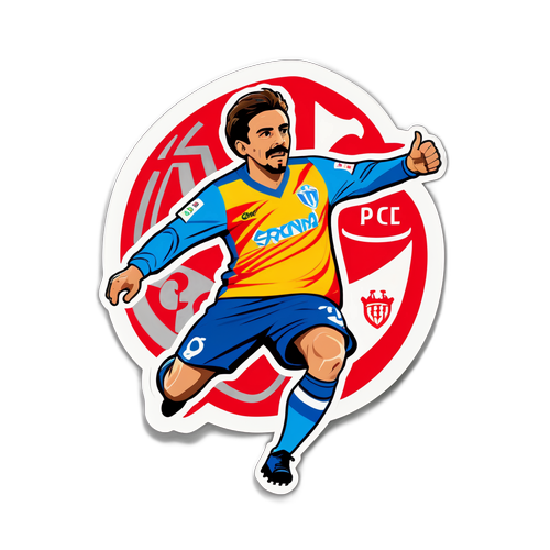 Lebhafter Aufkleber für das Fußballspiel 'Espanyol – Girona'