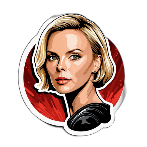 Autocolant cu Charlize Theron