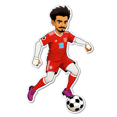 Karakter Kartun Febri Hariyadi Menggiring Bola Sepak