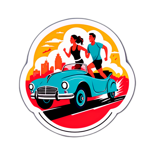 ロマンスカーのダイナミックな走行シーンのステッカー