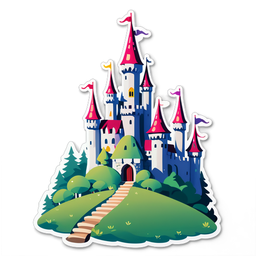 Whimsical Fairy Tale Castle on Hilltop