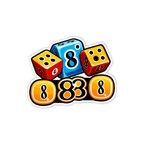 สติกเกอร์ลูกwürzกับ '888' ในสไตล์คาสิโน