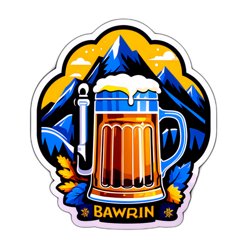 Øl og bjerge klistermærke