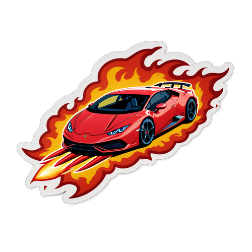Adesivo do Huracan X como um foguete