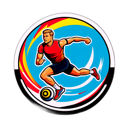 Actionreicher Sticker mit Jan Kittmann in voller Aktion