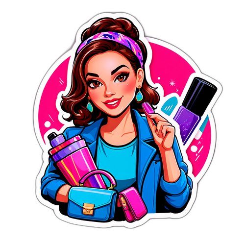 מדבקה טרנדית של יעל גולמן עם אביזרי אופנה