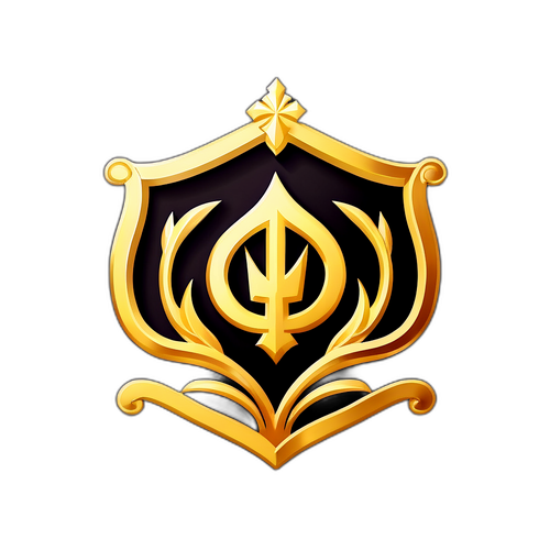 Thiết kế đơn giản cho kệ vàng với biểu tượng vàng, tạo cảm giác sang trọng