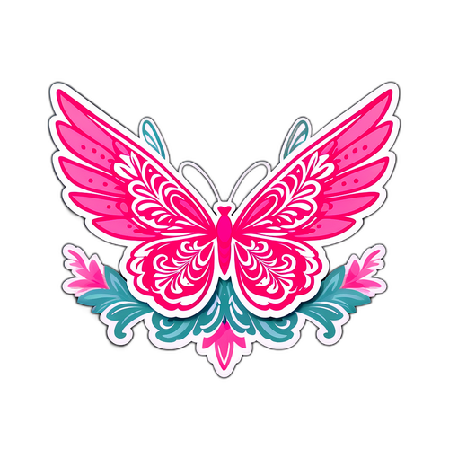 Chic og Fashionabel Sticker med Sommerfugl