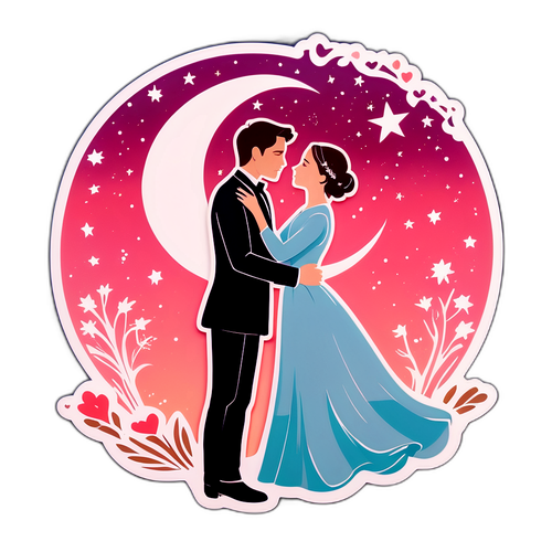 Una scena romantica sotto il cielo stellato