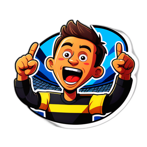 Sticker Lucu: Menyanyi di Pertandingan Bola Sepak