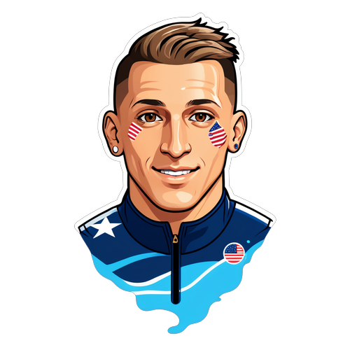 Unleash Your Olympic Spirit! Cheer for Team USA with Caeleb Dressel's Iconic Swimming Sticker!