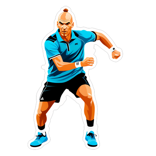 Sticker van Zizou Bergs op een tennisbaan