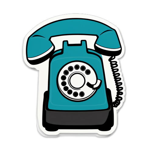 Adesivo retrò con telefono classico
