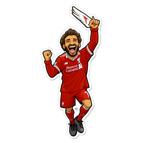 Stiker Kartun Lucu Liverpool FC - Mascot Menari Kemenangan