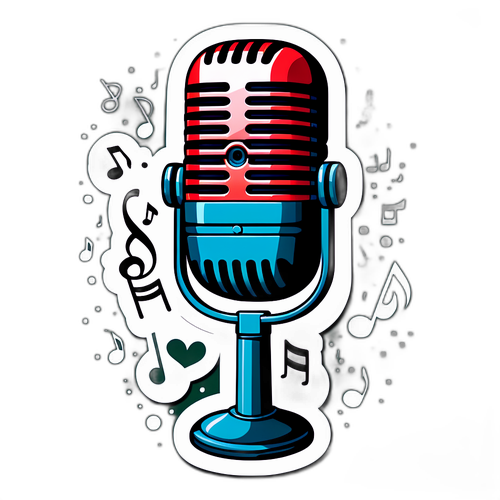 Mic Vintage dengan Nota Muzik
