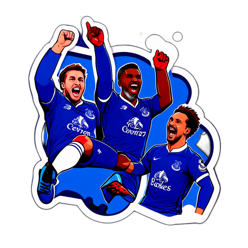 สติกเกอร์แสดงความตื่นเต้นสำหรับการแข่งขันเอฟเวอร์ตัน vs บอร์นมัธ