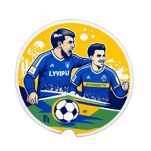 Charming sticker fotbalového zápasu Olexandriya vs. Dynamo Kyiv