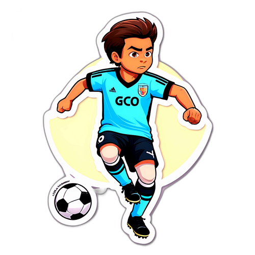 Calcomanía de Nico Figal jugando al fútbol